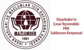 Diyarbakır Çınar İlçesindeki PKK Saldırılarını Kınıyoruz!